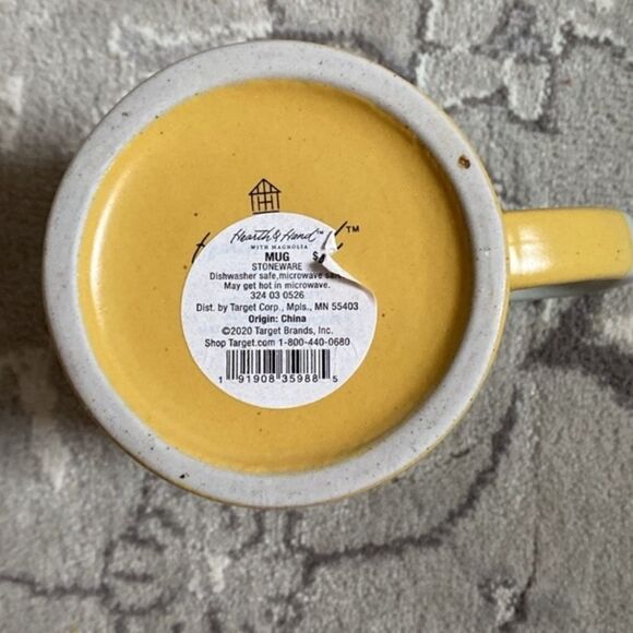 Hearth & Hand Speckled Yellow and Gray Ceramic Mug - Picture 5 of 6